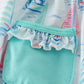 Green sailboat print ruffle bubble