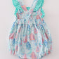 Green sailboat print ruffle bubble