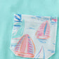 Green sailboat print boy set