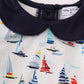 Navy sailboat print boy bubble