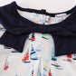 Navy sailboat print girl dress