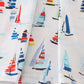 Navy sailboat print girl dress