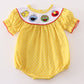 Yellow dot charactor embroidery girl bubble