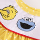 Yellow dot charactor embroidery girl bubble