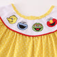 Yellow charactor embroidery girl set