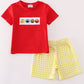 Red charactor embroidery boy set