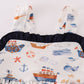 Navy beach print girl dress