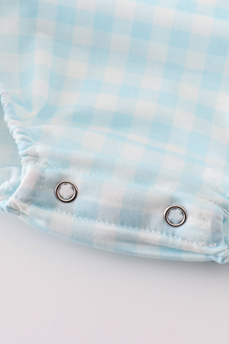 Blue gingham boy bubble