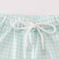 Sage gingham boy shorts set