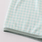 Sage gingham boy shorts set