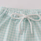 Sage gingham boy shorts set