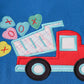 Blue truck heart applique boy romper