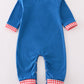 Blue truck heart applique boy romper