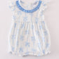 Blue bow ruffle bubble