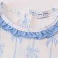 Blue bow ruffle girl set