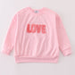 Pink valentine's day love french knot mom&me top