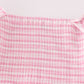 Pink gingham smocked women dress