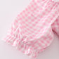 Pink gingham smocked women dress