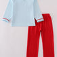 Valentine's day heart envelope embroidery stripe boy set