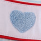 Blue stripe heart french knot boy top