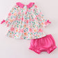 Pink floral girl bloomer set