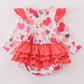 Pink valentine heart ruffle girl bubble