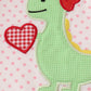 Pink dinosaur heart applique girl romper