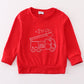 Red valentine'day fire truck boy top