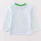 Green tractor lucky clover applique boy top