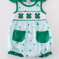 Green lucky clover embroidery girl bubble