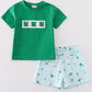 Green lucky clover embroidery boy set