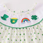 Green lucky clover embroidery girl set