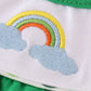 Green clover rainbow embroidery girl bubble