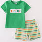 Green clover rainbow embroidery boy set