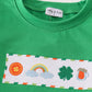 Green clover rainbow embroidery boy set