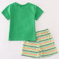 Green clover rainbow embroidery boy set