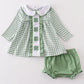 Green clover embroidery girl bloomer set