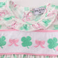 Pink green bow clover embroidery girl bubble