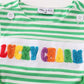 Green stripe lucky charm french knot boy jonjon