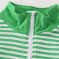 Green stripe lucky charm french knot boy pullover