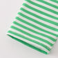 Green stripe lucky charm french knot boy pullover