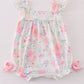 Pink Pastel Meadow print girl bubble