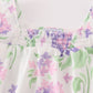 Purple hydragena print smocked girl bubble