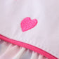 Valentine's day heart embroidery girl plaid bubble