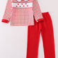 Valentine's day smocked heart embroidery boy set