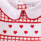 Valentine's day smocked heart embroidery boy set