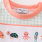 Coral & sage marine creature embroidery boy bubble