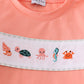 Coral & sage marine creature embroidery boy set