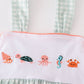 Coral & sage marine creature embroidery girl set