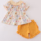 Yellow bee embroidery girl set